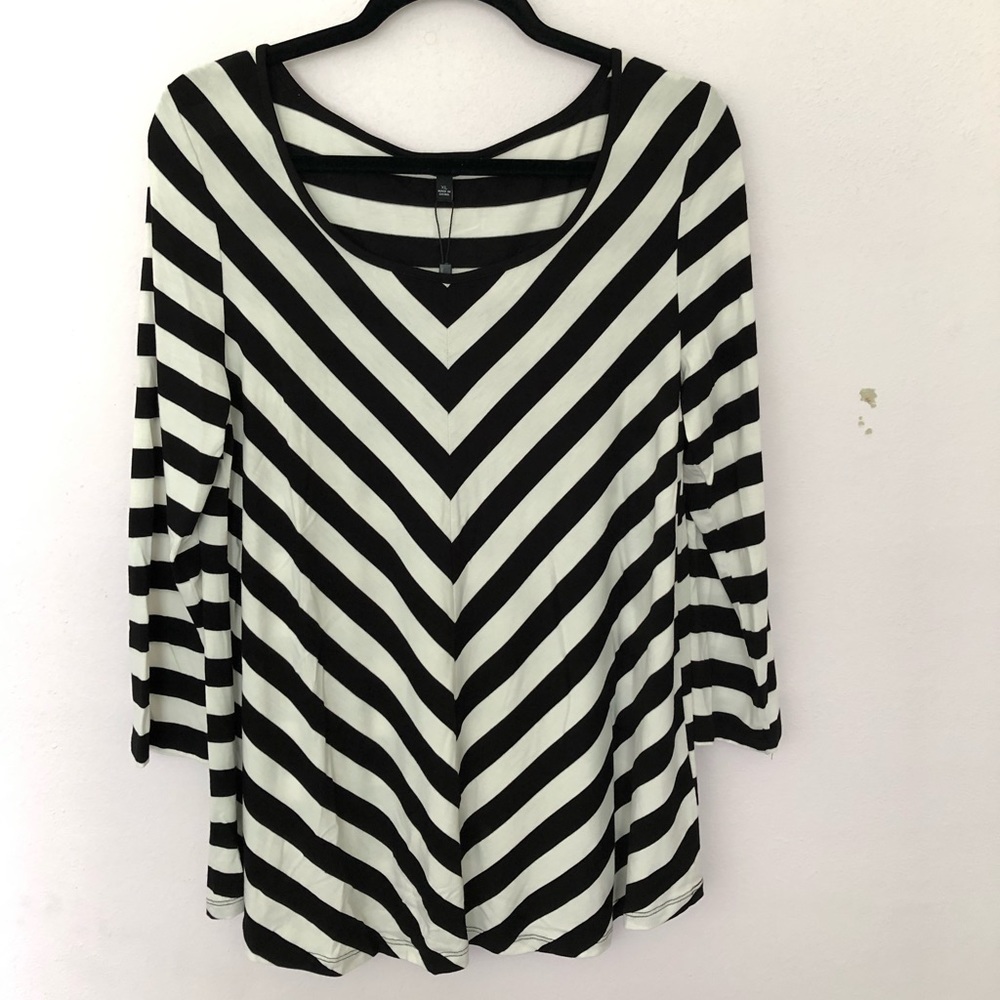 Cable & Gauge Black & White Striped Shirt